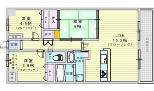 サンスーシ南千里の物件間取画像